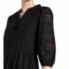 Mrs & Hugs Kleid mit 3/4-Arm und Lochspitze, Schwarz
