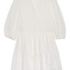 Mrs & Hugs Kleid mit 3/4-Arm und Lochspitze, Weiß