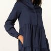 Mrs & Hugs Kleid mit Rüschenbesatz, Blau