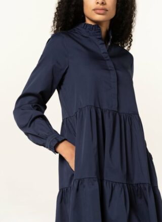 Mrs & Hugs Kleid mit Rüschenbesatz, Blau
