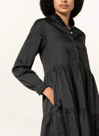 Mrs & Hugs Kleid mit Rüschenbesatz, Schwarz