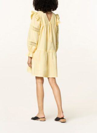 Mrs & Hugs Kleid mit Spitzenbesatz, Gelb