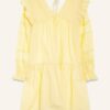 Mrs & Hugs Kleid mit Spitzenbesatz, Gelb