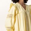 Mrs & Hugs Kleid mit Spitzenbesatz, Gelb