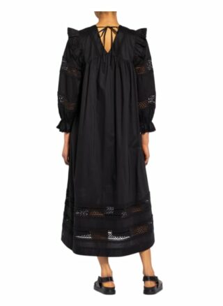 Mrs & Hugs Kleid mit Spitzenbesatz, Schwarz