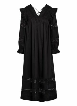 Mrs & Hugs Kleid mit Spitzenbesatz, Schwarz