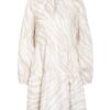 Mrs & Hugs Leinenkleid mit Rüschenbesatz, Beige