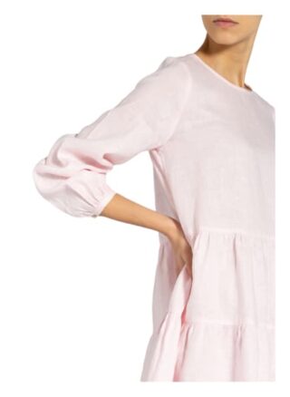 Mrs & Hugs Leinenkleid mit Rüschenbesatz, Pink