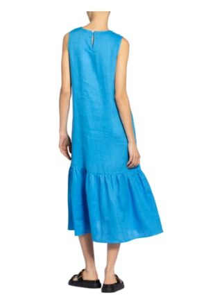 Mrs & Hugs Leinenkleid mit Volantbesatz, Blau