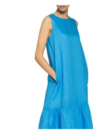 Mrs & Hugs Leinenkleid mit Volantbesatz, Blau