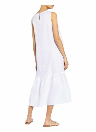 Mrs & Hugs Leinenkleid mit Volantbesatz, Weiß