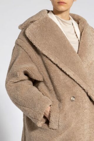 Mrs & Hugs Teddyfell-Mantel, Beige