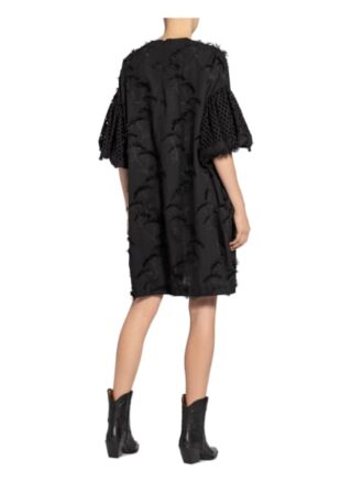 Munthe Kleid Thunder mit Stickereien, Schwarz