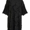 Munthe Kleid Thunder mit Stickereien, Schwarz