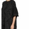 Munthe Kleid Thunder mit Stickereien, Schwarz