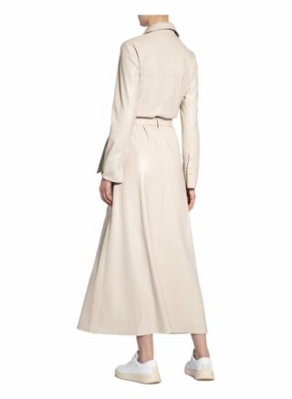 Nanushka Hemdblusenkleid Asayo in Lederoptik, Beige