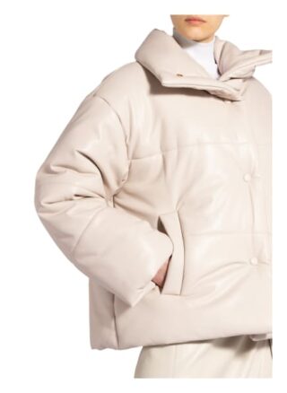 Nanushka Jacke Hide in Lederoptik, Beige