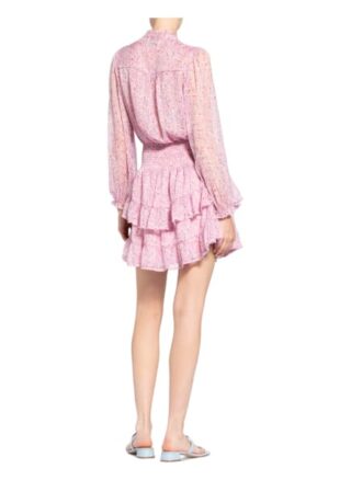 Neo Noir Kleid Magda mit Volantbesatz, Pink