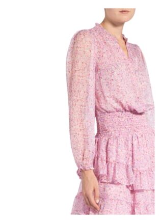 Neo Noir Kleid Magda mit Volantbesatz, Pink