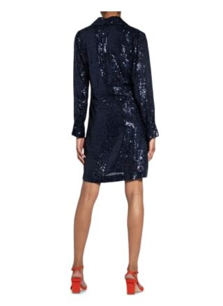 Norr Wickelkleid Parker mit Paillettenbesatz, Blau