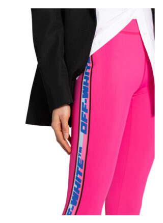Off-White 7/8-Leggings mit Galonstreifen, Pink