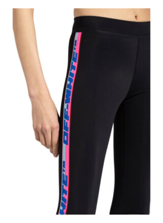 Off-White 7/8-Leggings mit Galonstreifen, Schwarz