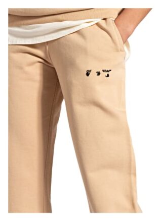 Off-White Hose im Jogging-Stil, Beige
