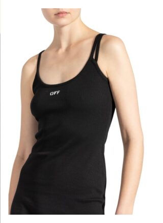 Off-White Jerseykleid, Schwarz