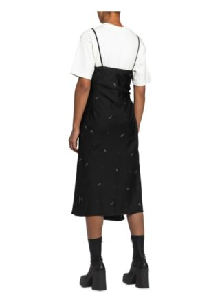 Off-White Kleid mit Drapage, Schwarz