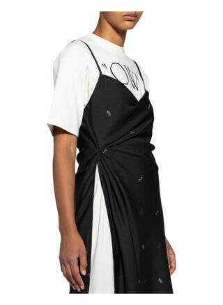 Off-White Kleid mit Drapage, Schwarz