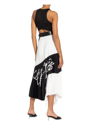 Off-White Plisseerock, Schwarz