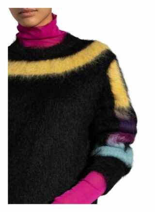 Off-White Strickkleid mit Mohair und Alpaka, Schwarz