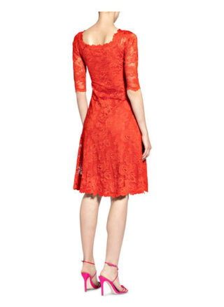 Olvi's Spitzenkleid mit 3/4-Arm, Rot