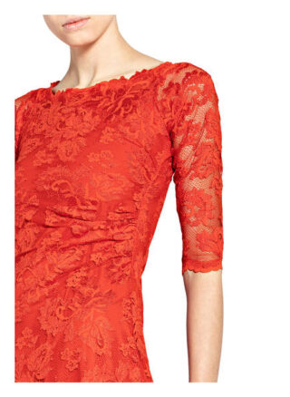 Olvi's Spitzenkleid mit 3/4-Arm, Rot