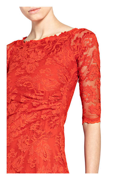 Olvi's Spitzenkleid mit 3/4-Arm, Rot Olvi's Spitzenkleid mit 3/4-Arm, Rot