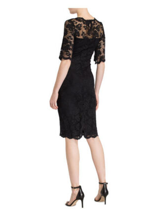 Olvi's Spitzenkleid mit 3/4-Arm, Schwarz
