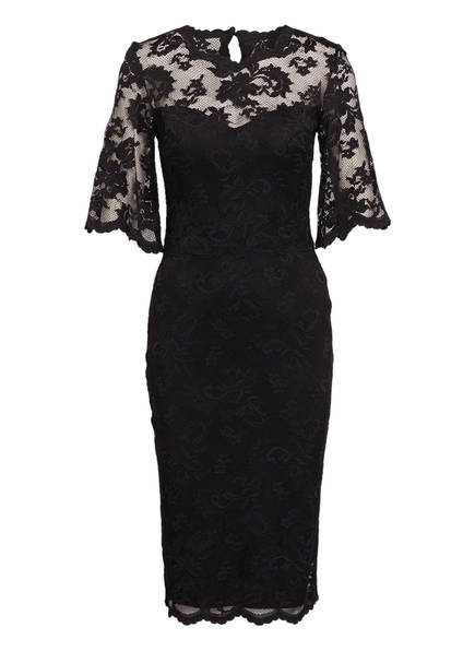 Olvi's Spitzenkleid mit 3/4-Arm, Schwarz Olvi's Spitzenkleid mit 3/4-Arm, Schwarz
