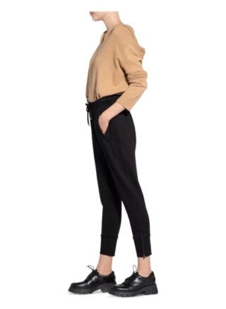 Opus 7/8-Hose Edigna im Jogging-Stil, Schwarz