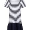 Oui Jerseykleid mit Leinen, Weiß