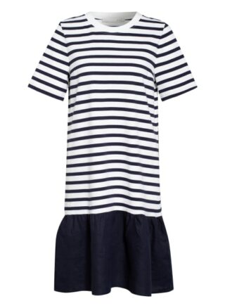 Oui Jerseykleid mit Leinen, Weiß