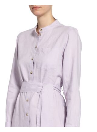 Oui Kleid im Materialmix mit Leinen, Lila