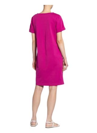 Oui Kleid im Materialmix mit Leinen, Pink