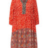 Oui Kleid mit 3/4-Arm, Rot