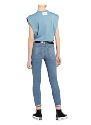 Paige Skinny Jeans Hoxton Crop, Blau
