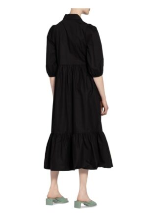 Patrizia Pepe Hemdblusenkleid mit 3/4-Arm, Schwarz
