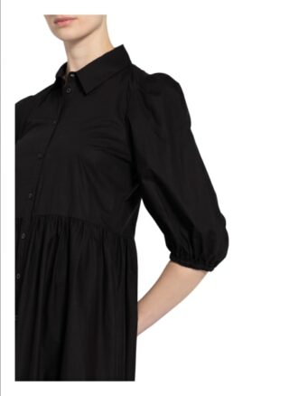 Patrizia Pepe Hemdblusenkleid mit 3/4-Arm, Schwarz
