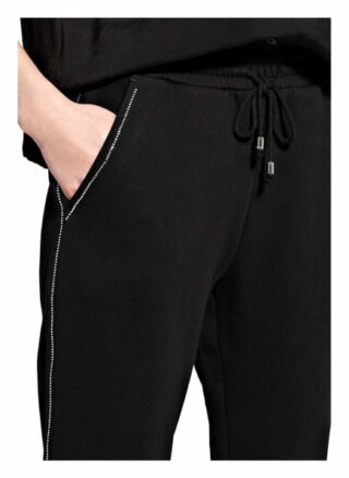 Patrizia Pepe Sweatpants mit Schmucksteinbesatz, Schwarz