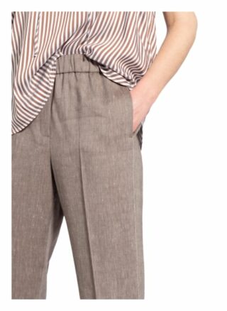 Peserico 7/8-Hose mit Galonstreifen, Braun