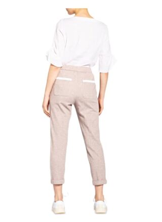 Peserico Hose im Jogging-Stil mit Galonstreifen, Beige