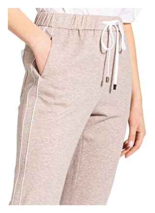 Peserico Hose im Jogging-Stil mit Galonstreifen, Beige